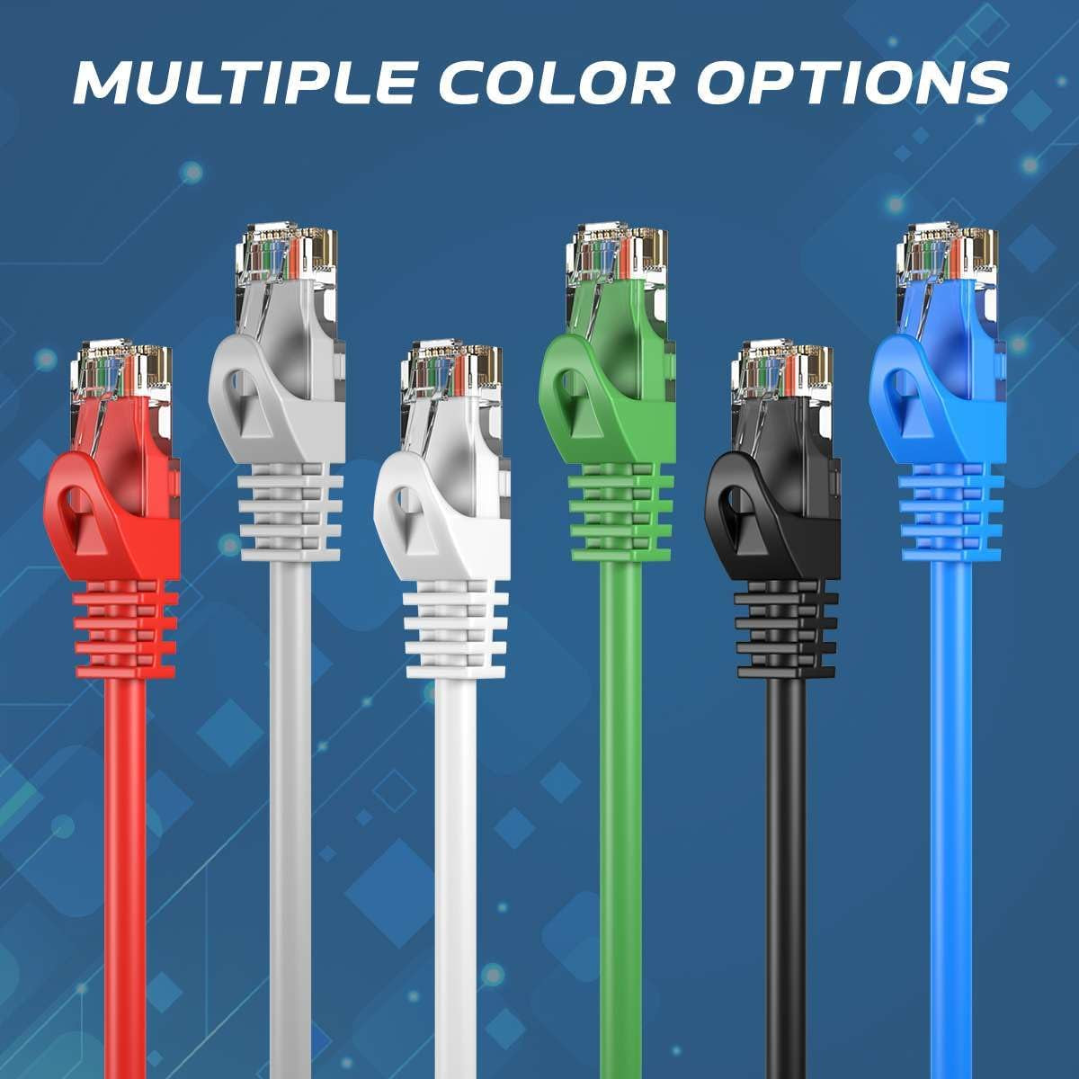 Black 50Ft Cat6 Ethernet Network Cable RJ45 Internet Modem Patch Cord